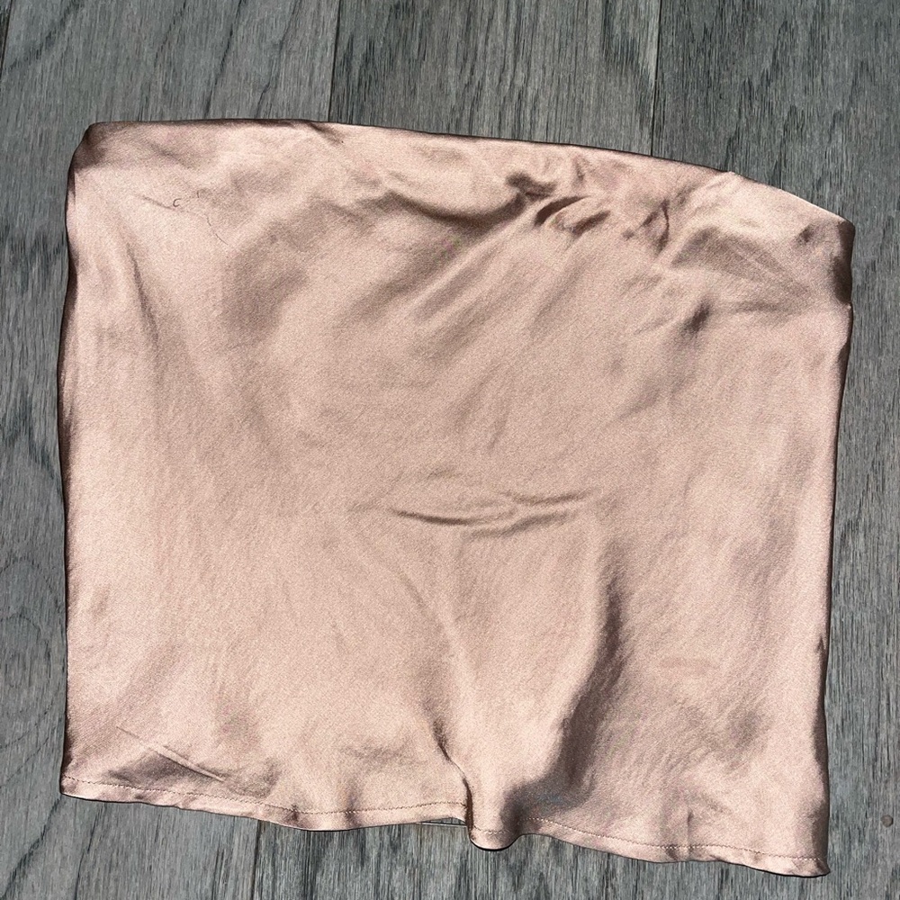 GOLD silky strapless top - size M